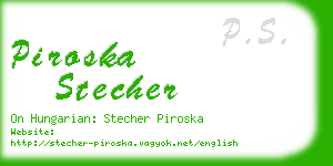 piroska stecher business card